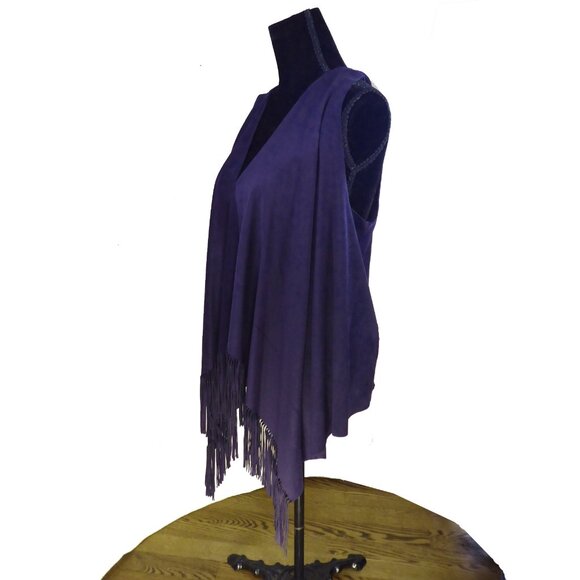 Suede Vest with Fringe by INC Size XL - Picture 3 of 4